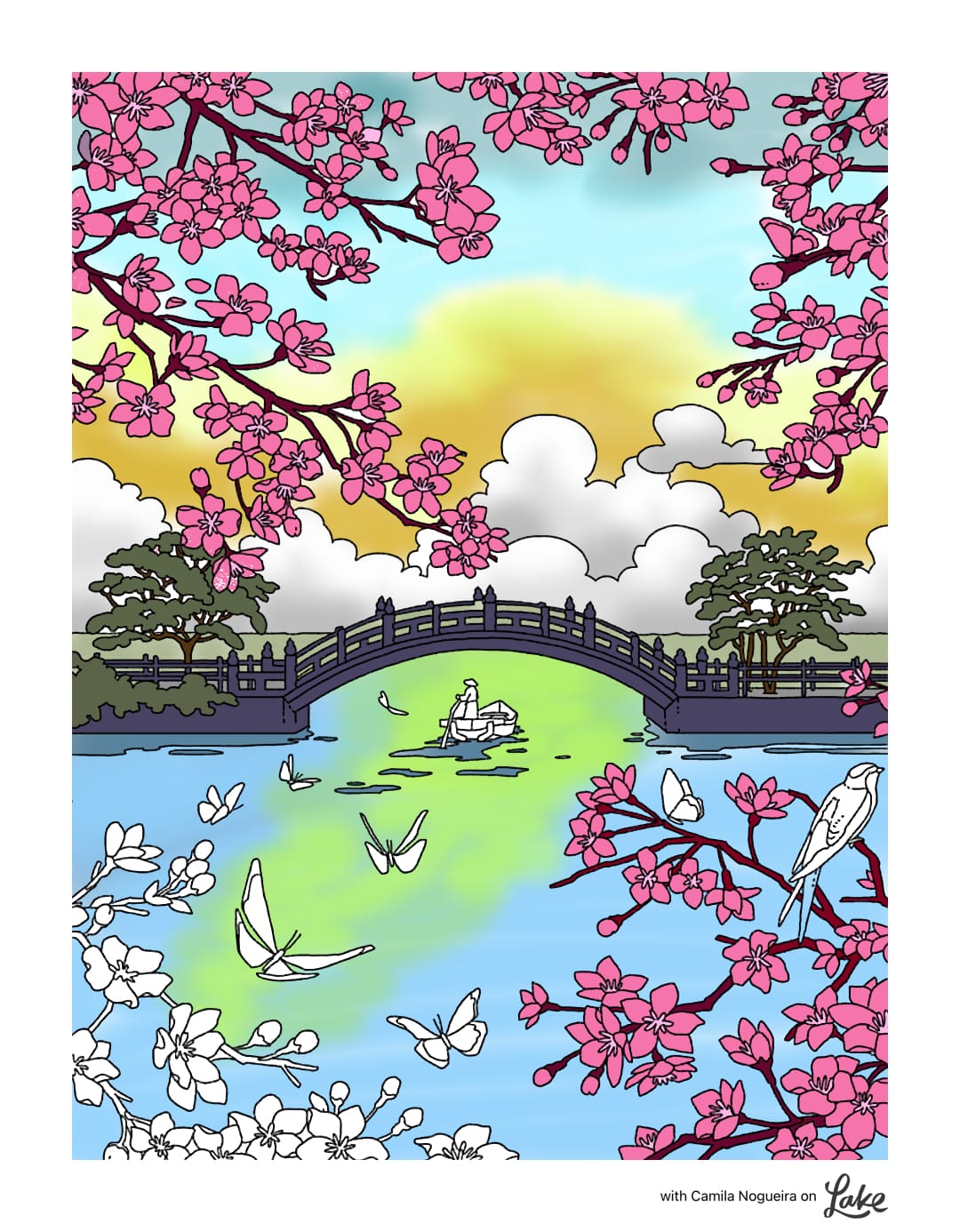 Sunset colored as a colorblind person might see it