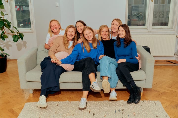 A group photo of the female team members of Lake Coloring app